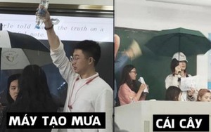 Chết cười với nam sinh đam mê diễn vai phụ mờ nhạt: lúc thì đứng phun mưa thủ công, khi lại cầm ô hoá cây xanh bất động