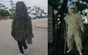 Đỉnh cao sáng tạo của nam sinh nghiện PUBG: Mua hẳn bộ giáp bằng cỏ để mặc chống nắng nóng!