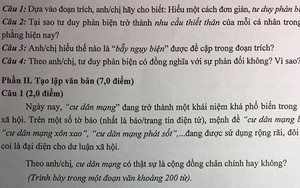 Đề thi thử THPT Quốc gia 2019 hỏi Cư dân mạng là ai mà suốt ngày bức xúc, xôn xao, phát sốt...