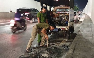 Hà Nội: Cháy xe ở hầm chui Kim Liên, người điều khiển hoảng hốt bỏ chạy