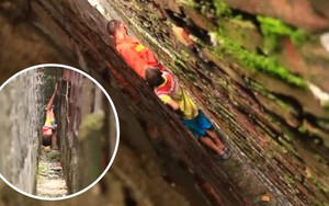 Clip: 20 phút hồi hộp giải cứu đứa bé nghịch ngợm mắc kẹt trong khe tường hẹp chỉ 20 cm