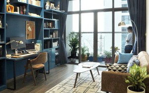 Căn hộ 90m² đẹp hiện đại với điểm nhấn màu xanh rất nam tính, có chi phí thi công 280 triệu đồng ở Hà Nội