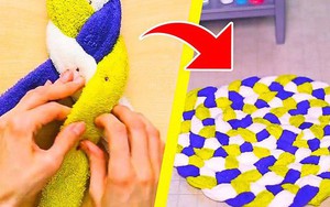 Cắt vài đường trên chiếc khăn bông cũ, ai ngờ lại có một tác phẩm hơn cả mong đợi