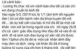 Xác minh thông tin bác sĩ bỏ quên băng gạc trong bụng sản phụ