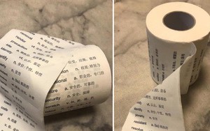 Xuất hiện cuộn giấy vệ sinh in từ vựng tiếng Anh, dân mạng bình luận không dám đi 'giải quyết' vì sợ mất kiến thức