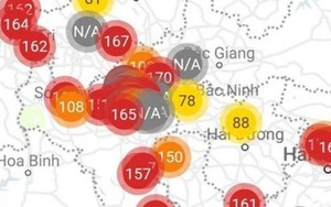 Bất thường cả miền Bắc: Chỉ số cảnh báo ô nhiễm không khí “đỏ rực”