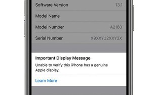 iPhone 11 sẽ cảnh báo người dùng khi máy bị thay màn hình 'lô'