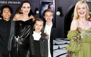 Thảm đỏ 'Maleficent 2': 5 người con lớn phổng phao bên Angelina Jolie, Elle Fanning lộng lẫy như công chúa