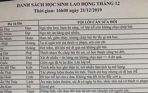 Cô chủ nhiệm nghiêm khắc trị học trò phạm lỗi, in hẳn danh sách tội trạng kèm hình phạt nhưng câu chốt khiến ai nấy phì cười