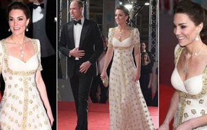 Công nương Kate mặc váy cũ 7 năm trước lên thảm đỏ vẫn tỏa sáng như nữ thần, Meghan lại "muối mặt" khi bị châm chọc công khai