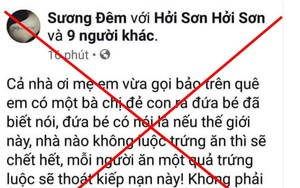 Thông tin ăn trứng luộc thoát kiếp nạn là tin đồn thất thiệt