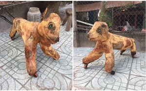 Thấy con vật hàng xóm mới khắc xong, anh chàng lỡ khen một câu khiến chủ nhân giận dữ đuổi về