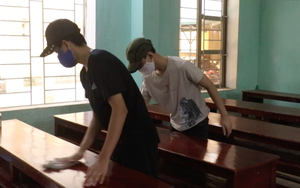 Các trường học ở Thanh Hóa khẩn trương dọn dẹp để đi học trở lại sau thời gian dài nghỉ dịch