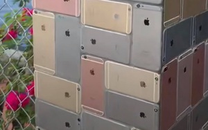 Thợ sửa điện thoại ở Vĩnh Long dùng iPhone 6 Plus, iPhone 7 và iPhone 7 Plus lát cổng, tường