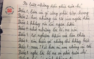 Dọn phòng, bố ngỡ ngàng phát hiện Bộ luật “phải tuân chỉ” của con trai lớp 5