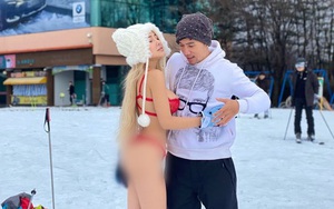 Dân mạng ném đá thẳng tay khi Ngân 98 diện bikini dưới tuyết -6 độ C ở Hàn, Lương Bằng Quang còn lấy hình ảnh câu view cho kênh Youtube