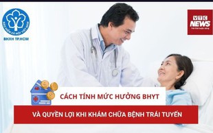 Cách tính mức hưởng BHYT và quyền lợi khi khám chữa bệnh trái tuyến
