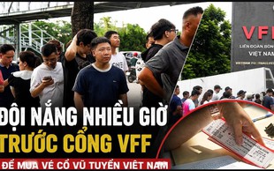 Hàng dài CĐV 'đội nắng' săn vé xem tuyển Việt Nam đấu Singapore