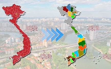 Bản đồ chi tiết 34 tỉnh, thành mới của Việt Nam