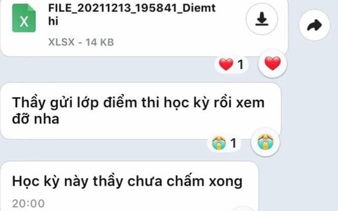 20h đêm giáo viên bỗng gửi điểm thi cuối kỳ, định nhấn coi, ai ngờ đọc dòng tin nhắn thứ hai của thầy mà ngã ngửa