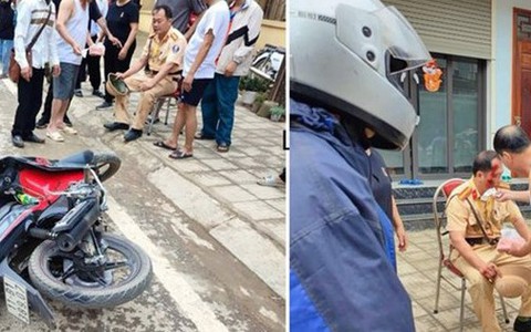 Thiếu niên 16 tuổi đi xe máy tông thiếu tá CSGT bị thương