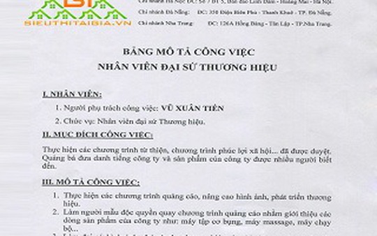 Bảng mô tả công việc nghìn đô của 'Running Man'