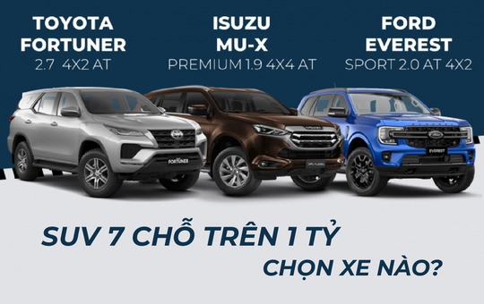SUV 7 chỗ trên 1 tỷ, chọn Ford Everest, Toyota Fortuner hay Isuzu Mu-X?