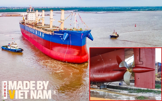 Tàu chở hàng lớn nhất lịch sử, "made by Việt Nam" vừa được hạ thủy tại thành phố lớn thứ 3 cả nước