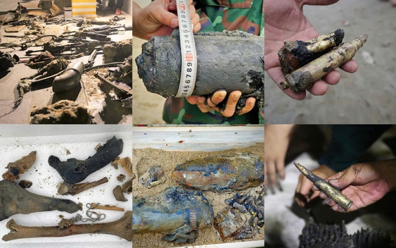 Có gì bên trong khối thép khổng lồ nghi xe tăng vừa trục vớt ở bờ biển Gia Lai?