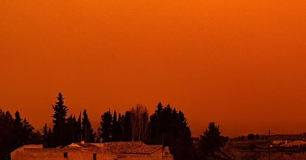 Dust clouds from the Sahara desert make Spain look like Mars