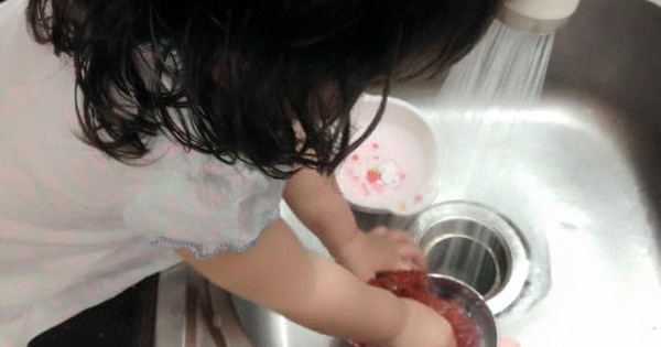 Vietnamese mother teaches 2-year-old son to wash dishes, 5-year-old cook rice and “sweet fruit” everyone wants to see