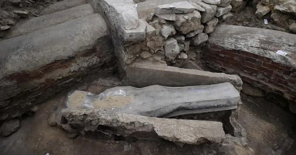 Ancient tombs and lead coffins discovered below Notre Dame Cathedral in Paris