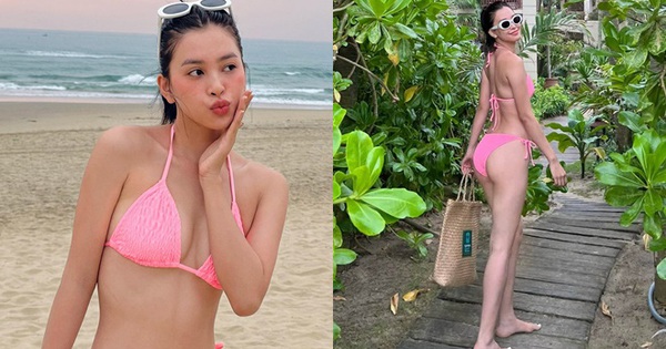 Miss Tieu Vy wears a bikini, showing off her sexy beauty at the age of 22