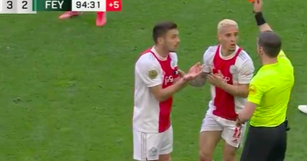 The Ajax captain’s actions caused his teammates to receive a red card and the opponent’s coach couldn’t keep his mouth shut