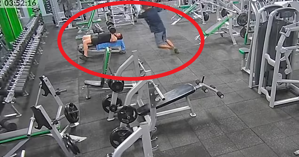 While lifting weights at the gym, the man was hit on the head with weights until he suffered a concussion
