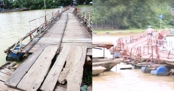 The image of the pontoon bridge is more than 40 years old before the day of the North Highway