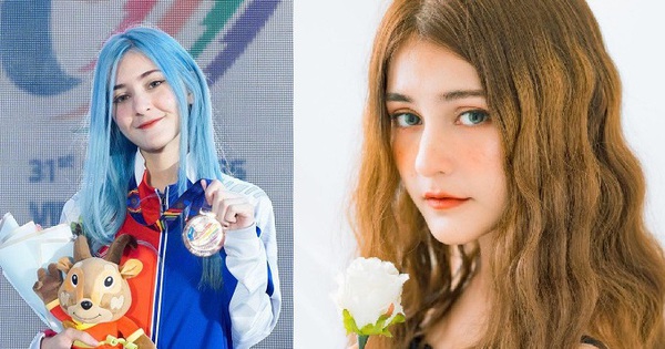 Female eSports player is as pretty as a doll, attracting attention with blue hair