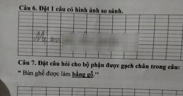 Primary school students ask sentences with comparative images, immediately taking their mother as an example, making readers “surprised”