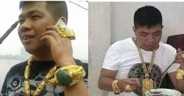 Prosecution of Tung “vau” – the giant has the pleasure of wearing kilograms of yellow jewelry on his body