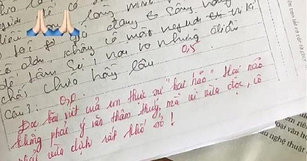 The male student received 0.5 points on the Literature test, reading the teacher’s criticism is very worthy