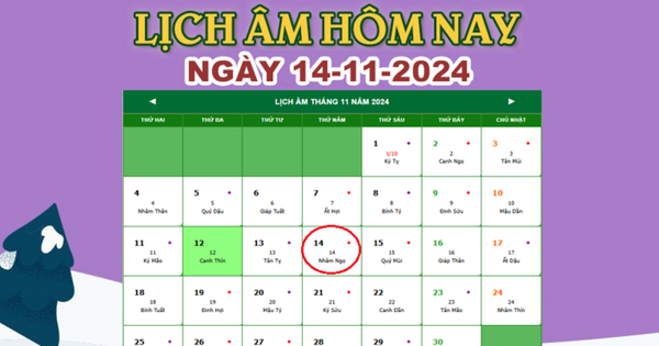 Lịch âm 14/11 – Âm lịch hôm nay 14/11 chính xác nhất – lịch vạn niên 14/11/2024