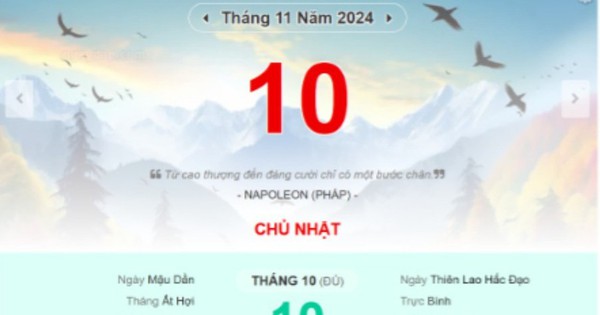 Lịch âm 10/11 – Xem lịch âm ngày 10/11