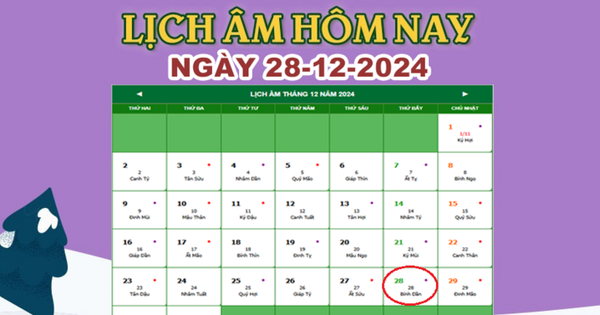 Lịch âm 28/12 – Âm lịch hôm nay 28/12 chính xác nhất – lịch vạn niên 28/12/2024