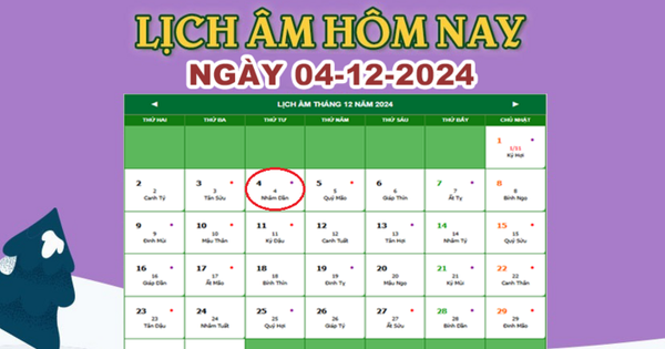 Lịch âm 4/12 – Âm lịch hôm nay 4/12 chính xác nhất – lịch vạn niên 4/12/2024