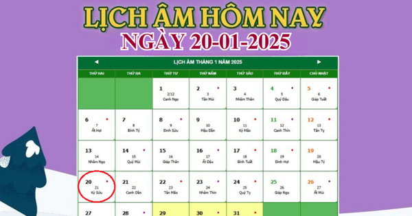 Lịch âm 20/1 – Âm lịch hôm nay 20/1 chính xác nhất – lịch vạn niên 20/1/2025