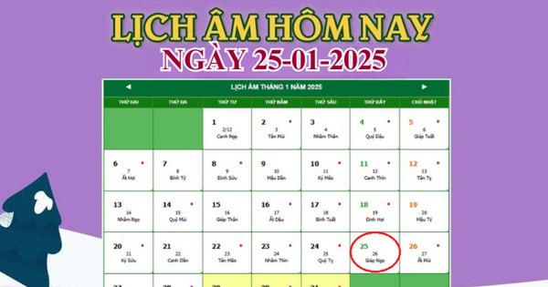 Lịch âm 25/1 – Âm lịch hôm nay 25/1 chính xác nhất – lịch vạn niên 25/1/2025