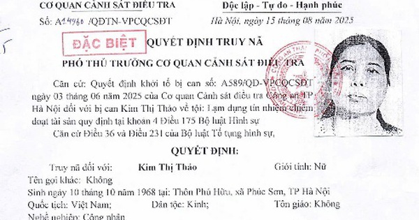 Truy nã Kim Thị Thảo