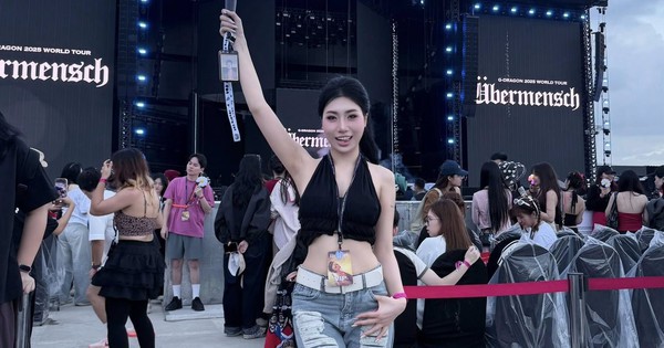 Em gái Văn Toàn khoe visual trắng phát sáng khi đi đu concert G-DRAGON