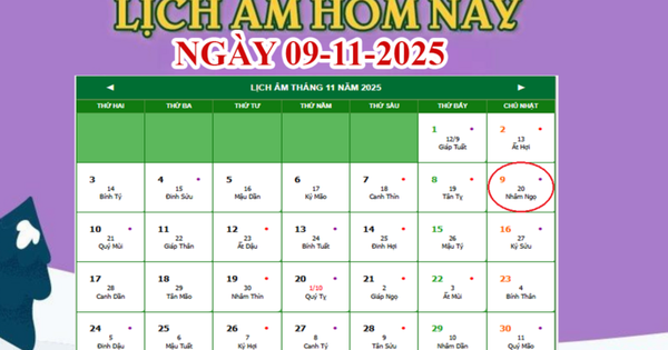 Lịch âm 9/11 - Âm lịch hôm nay 9/11 chính xác nhất - lịch vạn niên 9/11/2025