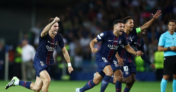 Ghi 2 bàn trong 10 phút cuối, PSG giành Siêu cúp châu Âu
